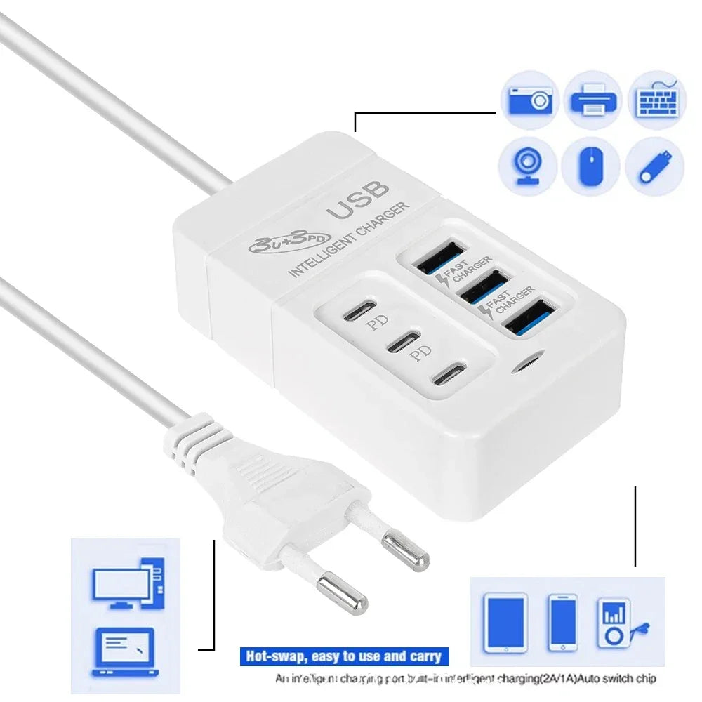 6-Port Multiport USB Charger (35W PD):