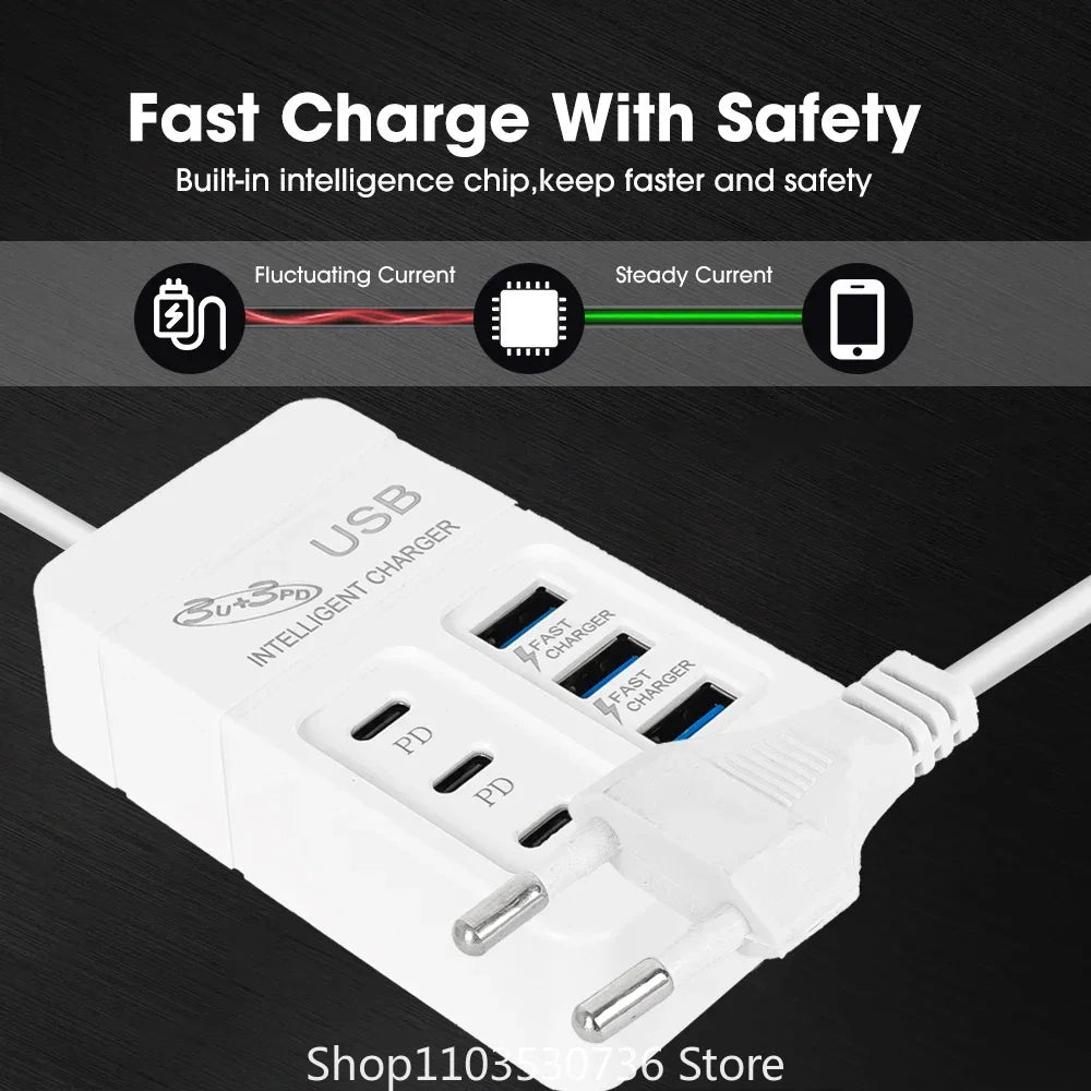 6-Port Multiport USB Charger (35W PD):