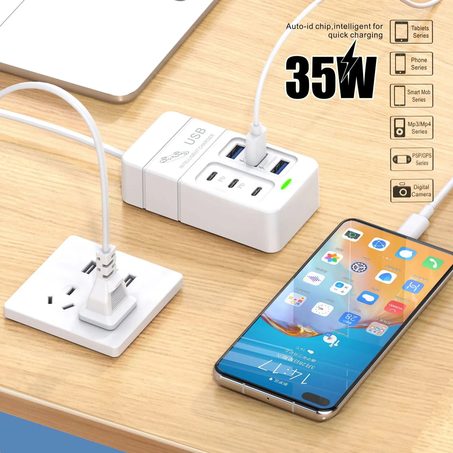 6-Port Multiport USB Charger (35W PD):