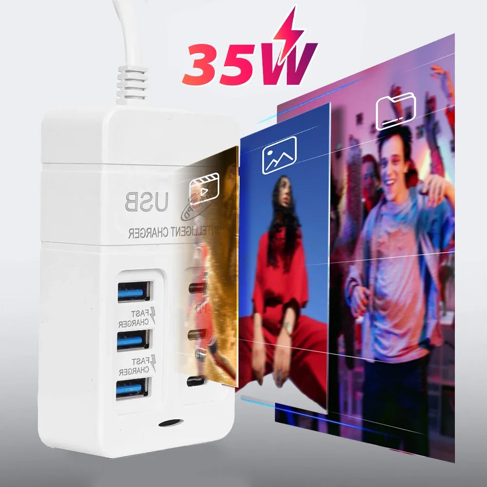 6-Port Multiport USB Charger (35W PD):