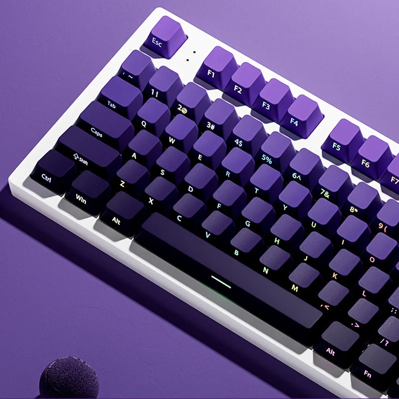 Gradient Purple Double Shot PBT Keycaps
